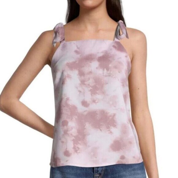 RIPZONE Tie-Dye Pink Tie Shoulder Tank Top Smocked Back Sz XL - Picture 1 of 13